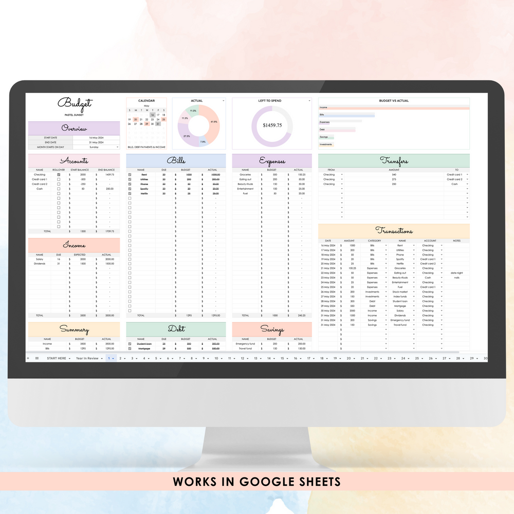 Budget by Paycheck Spreadsheet (Google Sheets)