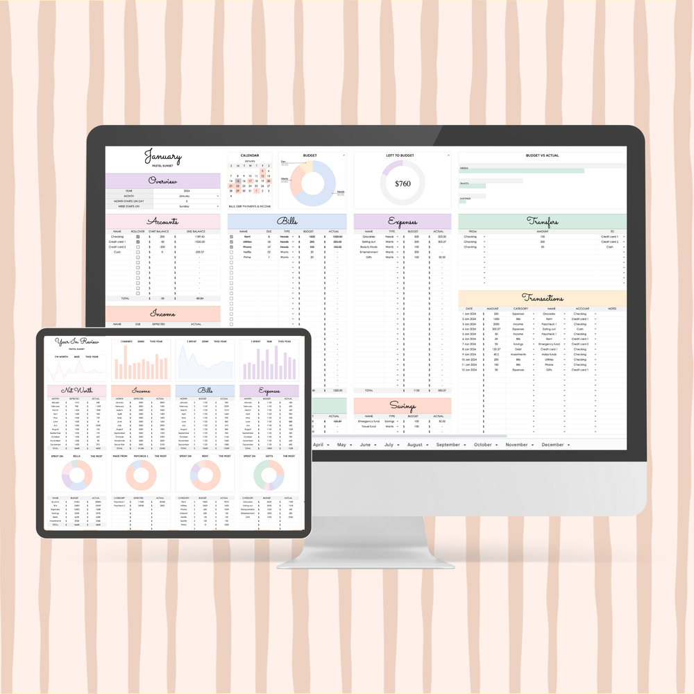 50/30/20 Budget Spreadsheet