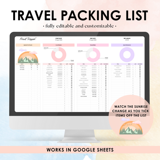 Travel Packing List (Google Sheets)