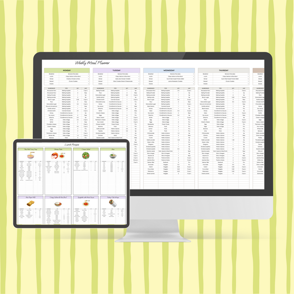 Meal Planner Spreadsheet