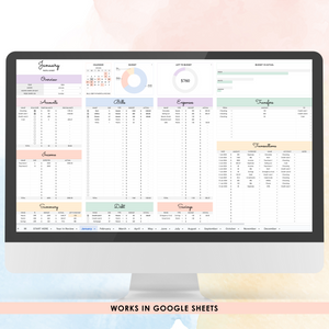 50/30/20 Monthly Budget Spreadsheet (Google Sheets)