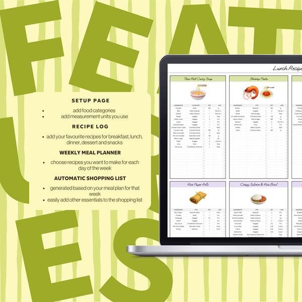 Meal Planner Spreadsheet