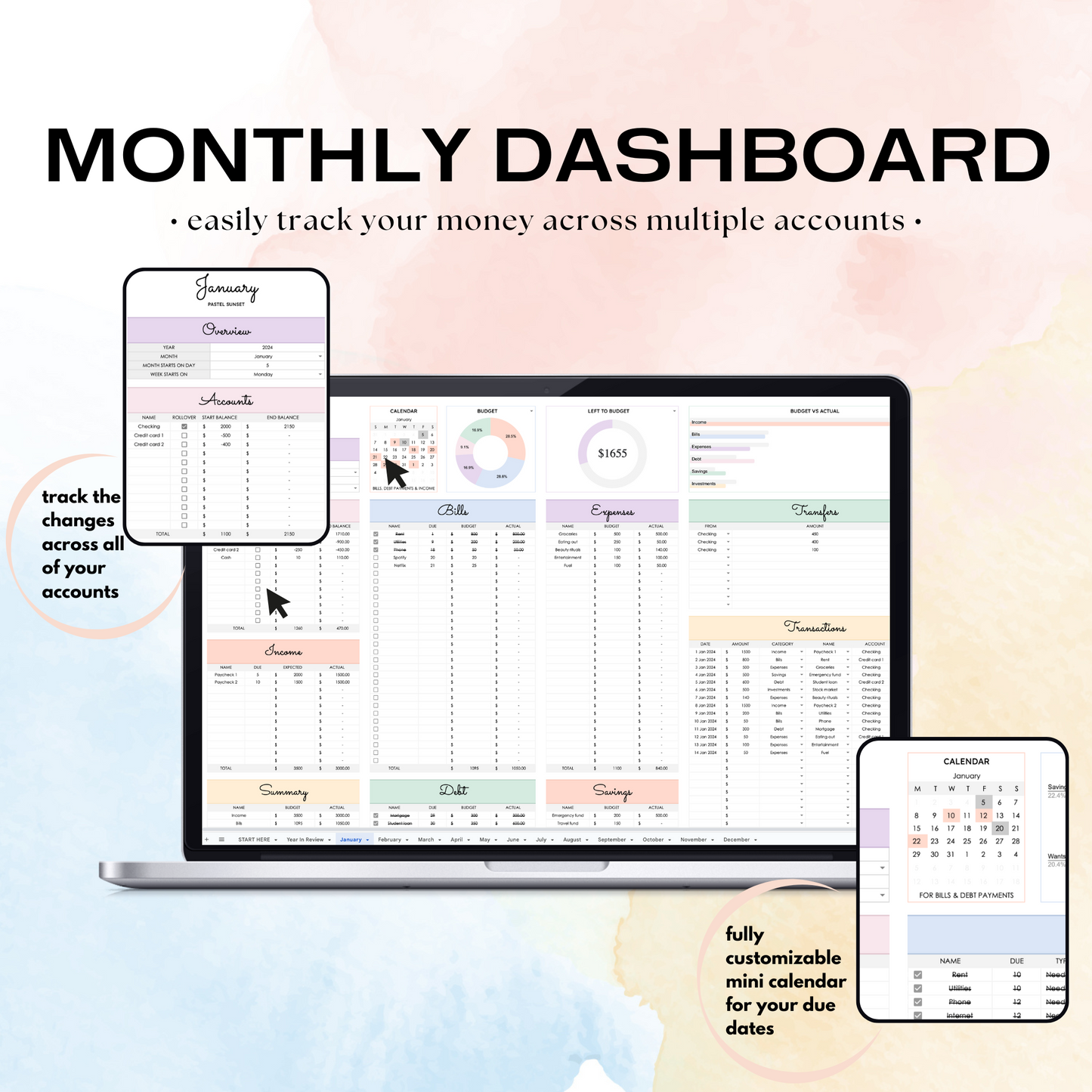 Monthly Budget Spreadsheet (Google Sheets)