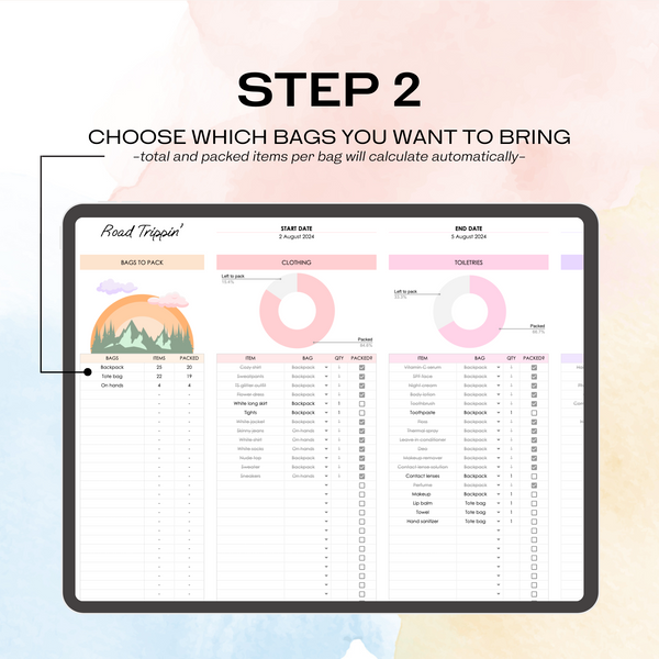 Travel Packing List (Google Sheets)