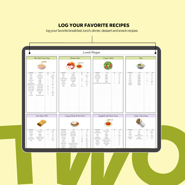 Meal Planner Spreadsheet