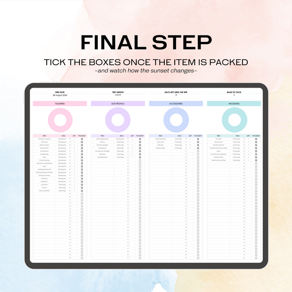 Travel Packing List (Google Sheets)